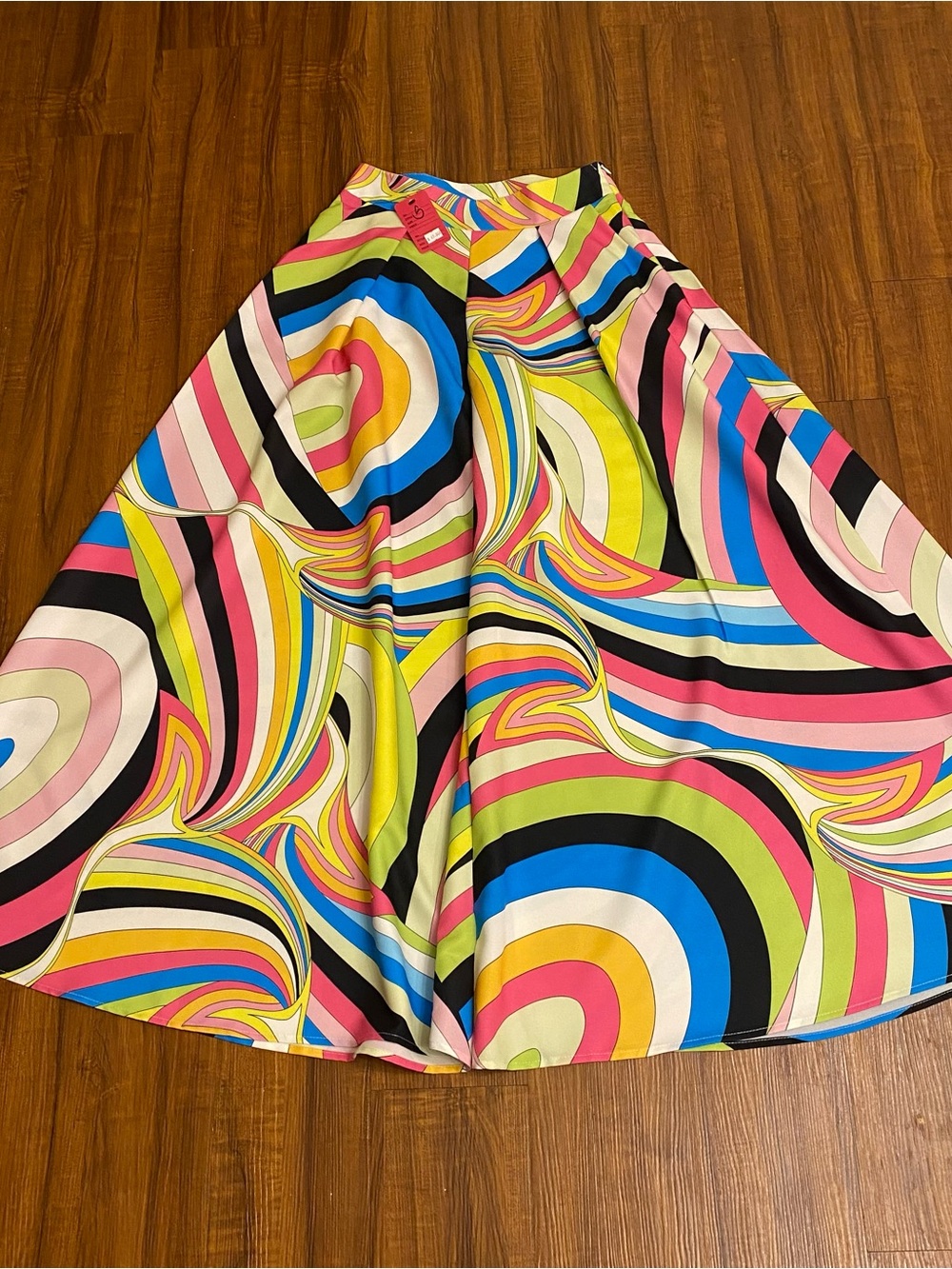 New Ladies Vibrant Multicolor Swirl Wide Leg Pants